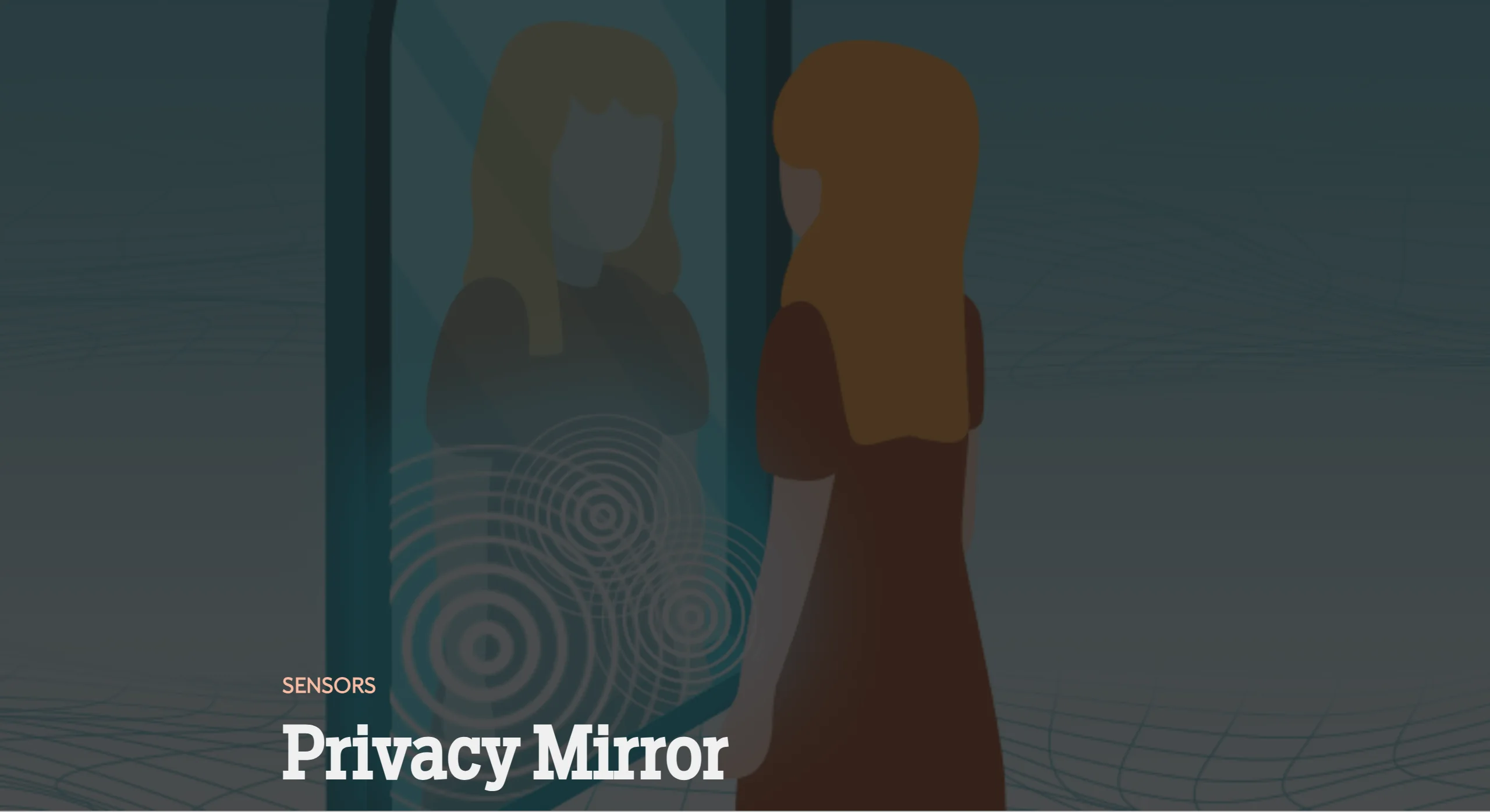 The project's illustration on its Knight Lab Studio page: a woman at a mirror, her reflection ringed with radio signals